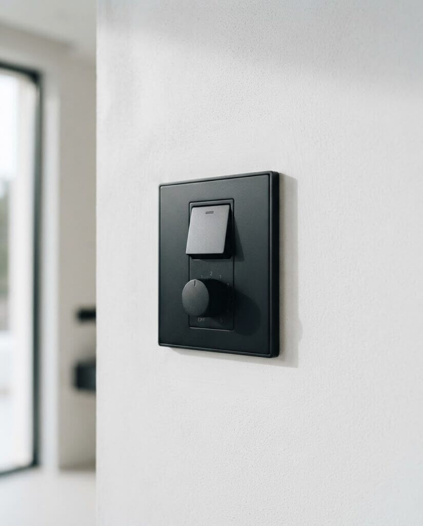 Designer switch panel in a Dubai villa