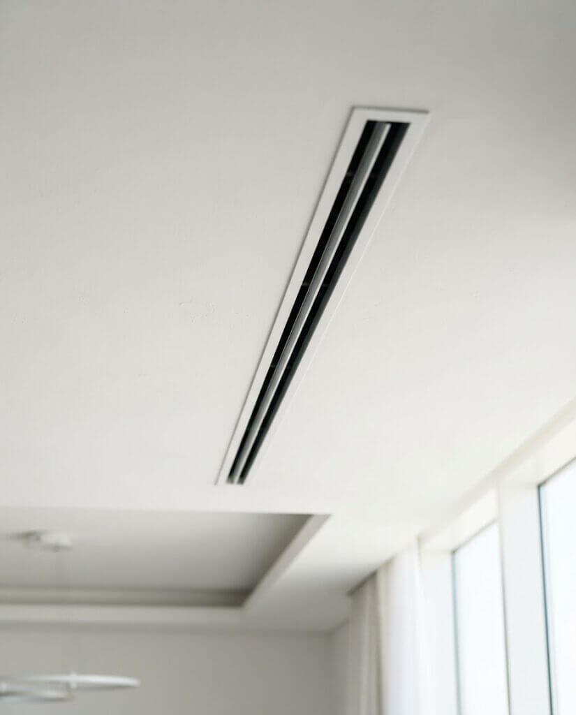 Ceiling AC diffuser in a Dubai villa bedroom after repair